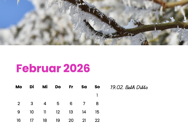 sample calendar page made with typst